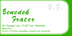 benedek frater business card